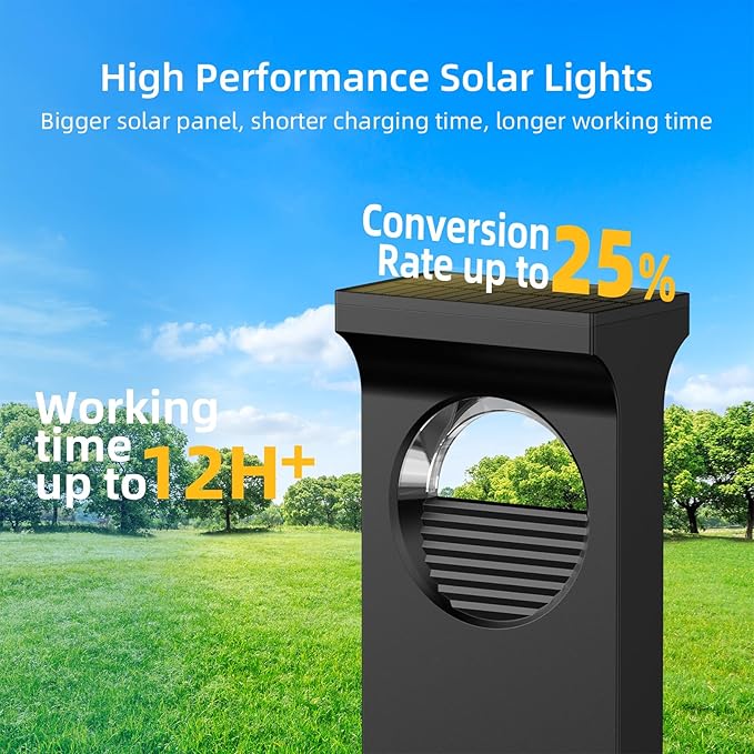 Modern Solar Pathway Lights Outdoor, 6 Pack Upgraded Moon Shaped Landscape Lights - Brighter & Waterproof Solar Powered Decor for Yard, Garden, Path, Walkway Outside Decoration