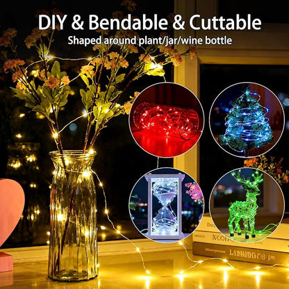 12-Pack 30 LED Christmas Twinkle Lights, 10ft Waterproof for Yard