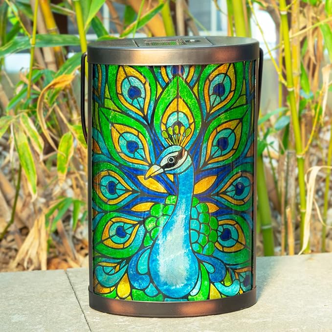 Peacock Solar Lantern Set, Classic Porch Lighting