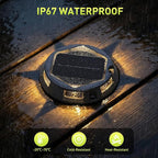 12-Pack White Solar Deck Lights, Outdoor LED