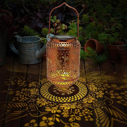 Elegant Hummingbird Solar Lanterns for Garden Birthday Gift for Women Mom Grandma Chindren Metal Outdoor Hanging Lights Waterproof Solar Powered Decor for Yard Patio Pathway