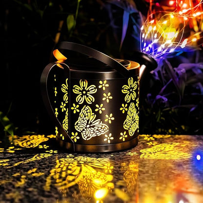 Solar Watering Can Light, Solar Lights Outdoor Decor, Garden Decor Lights for Yard, IP65 Waterproof Hanging Lantern Lights, Gifts for Women Mom, for Yard Patio Lawn Pathway Landscape (Multicolour)
