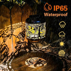 Gnome Solar Lantern Set, Metal Yard Lighting