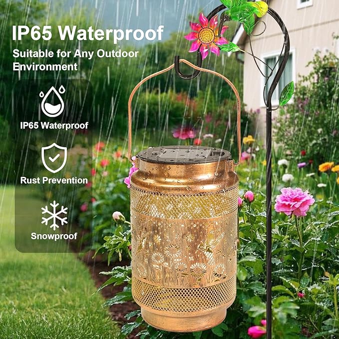 Hummingbird Solar Porch Lanterns, Charming Waterproof LED