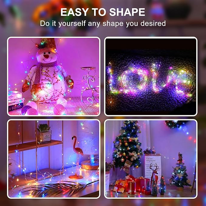 Christmas String Lights, 16ft 50 LED Waterproof Twinkle Lights