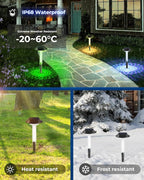 8-Pack Solar Pathway Lights, IP68 Waterproof LED Garden Lights