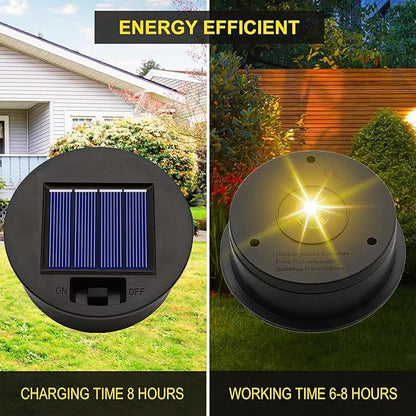 ZNYCYE 2 Pack Solar Light Replacement Top Parts(Top Size 3.15 inch,Bottom Size 2.76 inch) 7 Lumens Lantern Lids Replacement Light,Waterproof LED Replacement for Outdoor Garden, Pathway, Yard Light