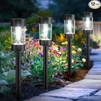 Solar Walkway Path Lights 12-Pack, Waterproof