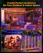Multicolor Outdoor Edison String Lights, Weatherproof