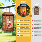 Cardinal Solar Lantern Set, Metal Yard Lighting