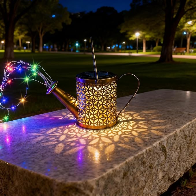 Solar Watering Can Light - Solar Yard Decorations Outdoor,Garden Decor Lights for Yard,IP65 Waterproof Hanging Lantern Lights,Outside Garden Flower Bed Decor Light for Moms Birthday 2PCS