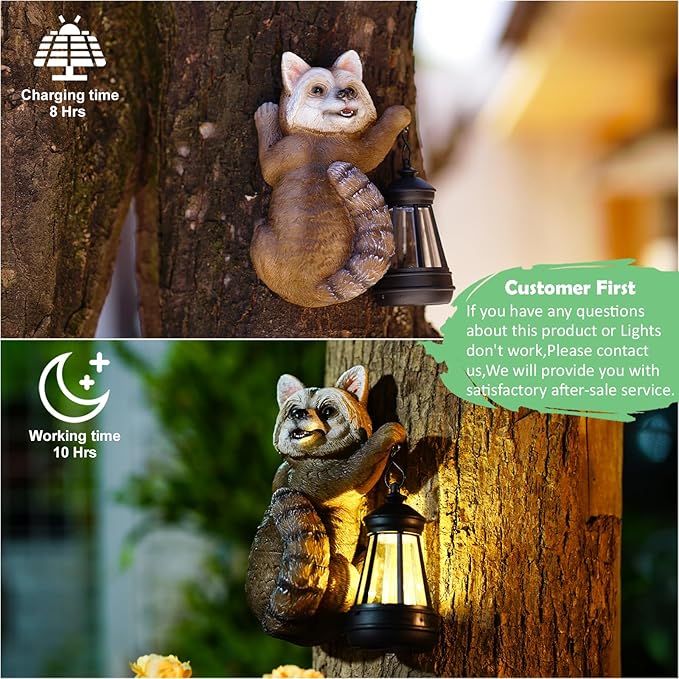7.4" Solar Garden Garden Statue Light, Outdoor Decor