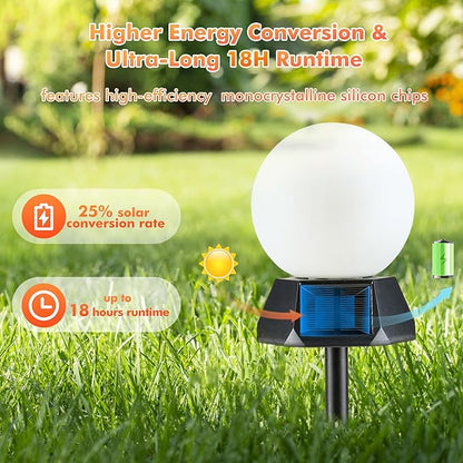 BlcTec Solar Pathway Lights Outdoor, Warm White Path Lights with 3-Sided Solar Panels, 18H Runtime, IP65 Waterproof, Auto On/Off for Patio, Garden, Lawn, Driveway, Yard, Landscape Decor, 6 Pack