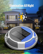 16-Pack Solar Deck Lights, White Waterproof LED