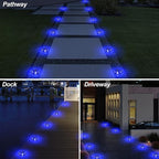 12-Pack Blue Solar Gutter Lights, Outdoor LED