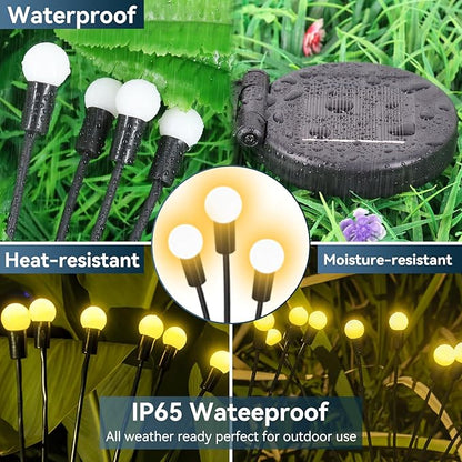 Solar Garden Lights Outdoor Waterproof, 6 Pack 48 LED Swaying Firefly Lights Outdoor Decor Light for Pathway Party Christmas Decoration, Unique Gifts for Women, Warm White