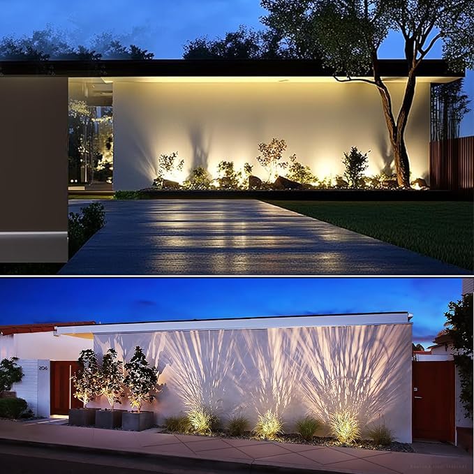 4 Pack Low Voltage LED Landscape Lights - 3W 12V/24V IP67 Waterproof In-Ground Well Lights with Convex Lens for Driveway, Garden, Pathway, Deck (Warm White 3000K) + 8 Wire Connectors Included