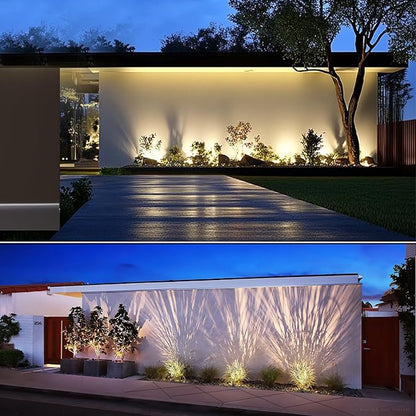 4 Pack Low Voltage LED Landscape Lights - 3W 12V/24V IP67 Waterproof In-Ground Well Lights with Convex Lens for Driveway, Garden, Pathway, Deck (Warm White 3000K) + 8 Wire Connectors Included