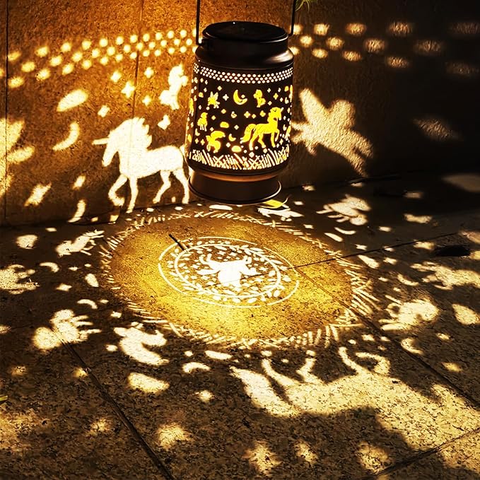 Unicorn Solar Lanterns Outdoor Waterproof, Garden Decor Metal High Brightness LED Light, Solar Hanging Lantern for Garden,Yard,Patio,Lawn, Landscaping (Unicorn)