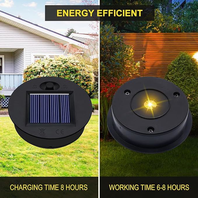 ZNYCYE 2 Pack Upgraded Solar Replacement Top(Top Size 3.15 in, Bottom Size 2.76 in) Double LED Light Modes for Outdoor Lanterns Garden Patio Decor(Warm White&Cool White)