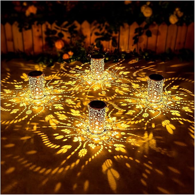 Bee Solar Lanterns Outdoor Waterproof Hanging Solar Lights Bee Gifts for Women Men Metal Decorative LED Bee Lanterns for Garden Decor,Yard,Patio,Lawn,Tabletop,Pathway,Landscape