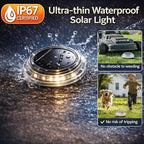 8-Pack Warm White In-Ground Solar Lights, Flat LED Walkway