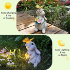 Solar Rabbit Statue Light, Yard Decor