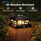 8-Pack Warm White Solar Yard Post Lights, Outdoor LED Caps