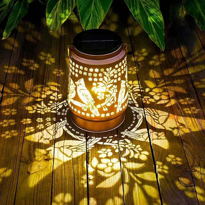 Cardinal Solar Lanterns Outdoor Waterproof, Metal Large Solar Lantern Light with Upgraded 2000mAH Battery, Birthday Gifts for Women Mom Grandma, Garden Decor for Patio Yard Lawn