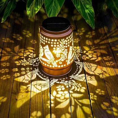Cardinal Solar Lanterns Outdoor Waterproof, Metal Large Solar Lantern Light with Upgraded 2000mAH Battery, Birthday Gifts for Women Mom Grandma, Garden Decor for Patio Yard Lawn