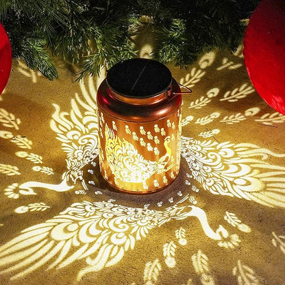Peacock Solar Lanterns Outdoor Waterproof, 14.6'' Large Lamps, Upgraded 2000mAH Battery, Metal Christmas Gift, Birthday Gifts for Women Mom Grandma, Garden Yard Patio Lawn Pathway Decor