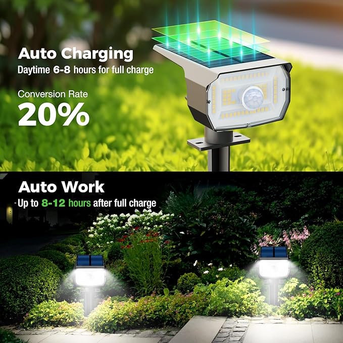 4-Pack Solar RGB Color-Changing Spotlights, 56 LED Garden Lights