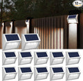 12-Pack Solar Wall Step Lights, Waterproof