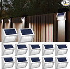 12-Pack Solar Wall Step Lights, Waterproof