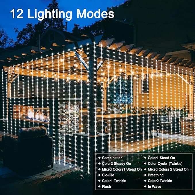 20ft Cool White String Lights for Patio, Waterproof LED