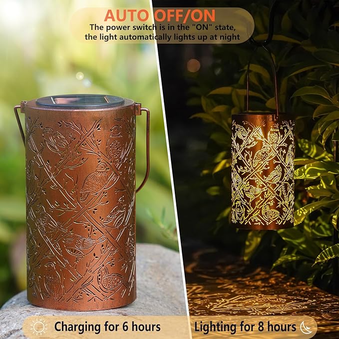 Classic Cardinal Solar Lanterns for Garden, Waterproof LED