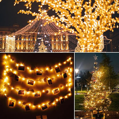 Beieverluck 10 Pack 33FT 100 LED Fairy Lights Battery Operated Fairy Lights with Remote and Timer Waterproof String Lights Outdoor Indoor for Bedroom Wedding Christmas Decorations, Warm White