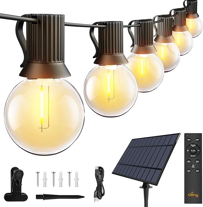 110ft LED Patio String Lights, Waterproof Outdoor