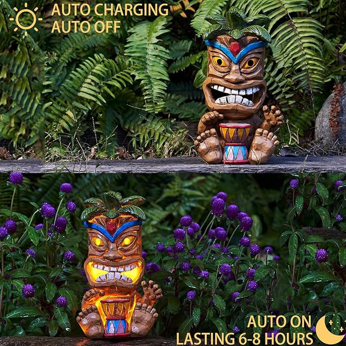 Solar Garden Statue Light 10.43", Yard Decor