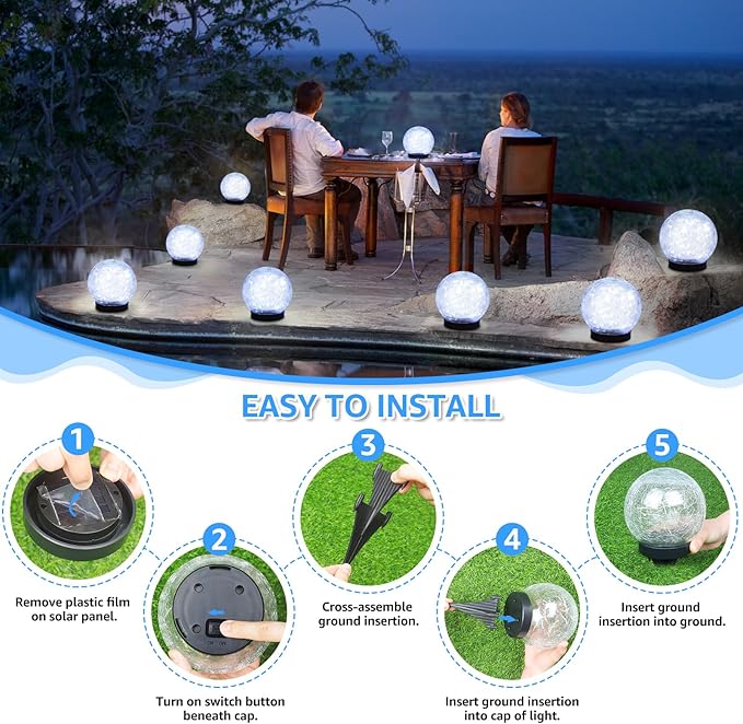 Solar Garden Path Lights, Waterproof