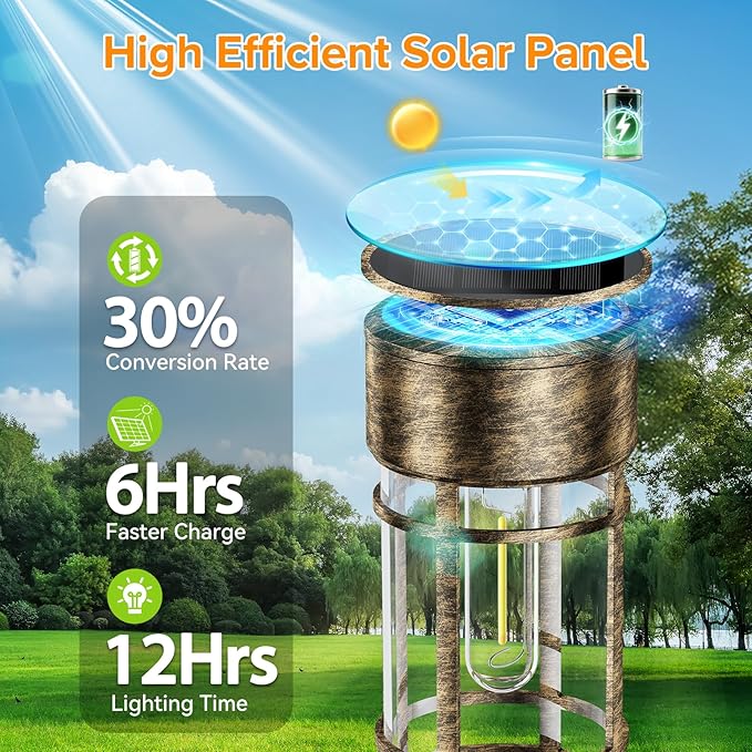 LETMY 4 Pack Brown Solar Pathway Lights Outdoor, Bright Solar Lights Outdoor Waterproof IP65, Solar Garden Lights Outdoor for Yard Walkway Driveway Landscape Garden Decor (Bronze)