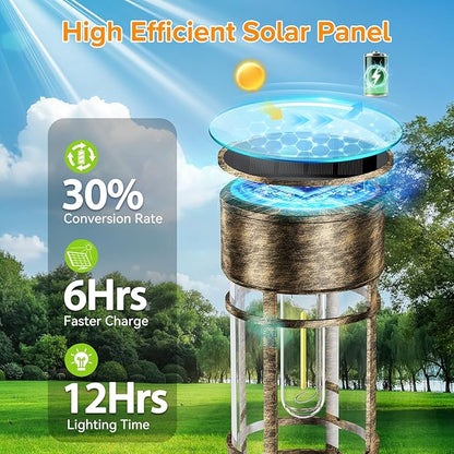 LETMY 4 Pack Brown Solar Pathway Lights Outdoor, Bright Solar Lights Outdoor Waterproof IP65, Solar Garden Lights Outdoor for Yard Walkway Driveway Landscape Garden Decor (Bronze)