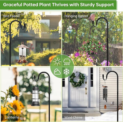 63" Shepherd's Hooks, Heavy-Duty Garden Stakes
