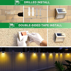 12-Pack Solar Fence Step Lights, Waterproof