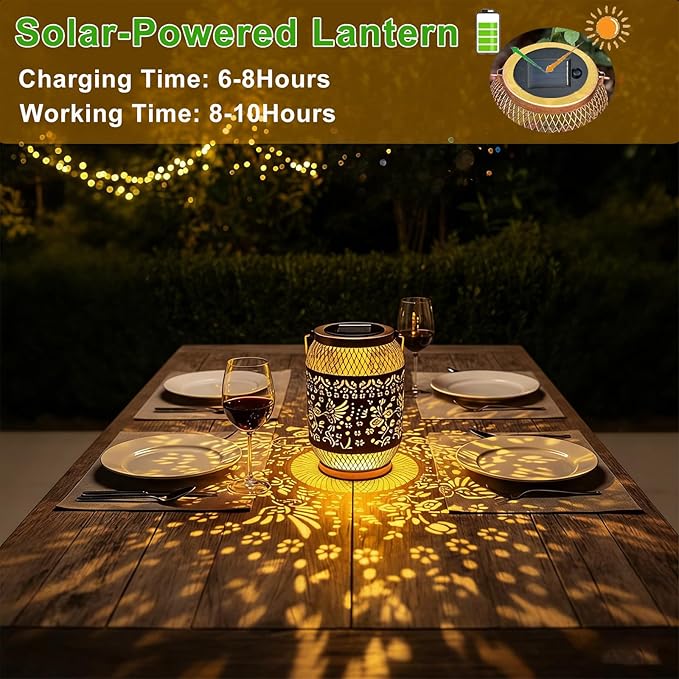 Solar Lantern Outdoor Waterproof,Hummingbird Garden Decor,Birthday Gifts for Women Mom Grandma,Metal Hanging Solar Lights Decorations Outside for Patio,Yard,Porch,Backyard,Lawn