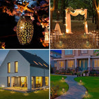 Courtyard Solar Hanging Lanterns 2-Pack, Charming Patio Decor