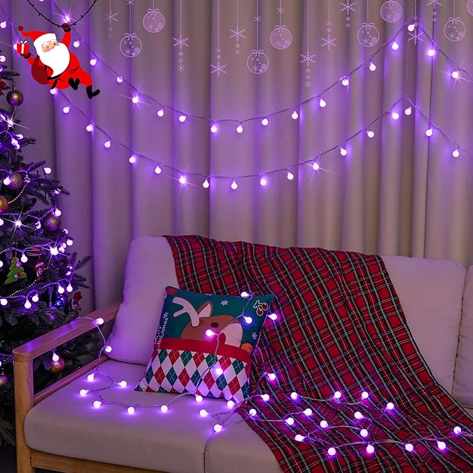 Christmas String Lights, 33ft 100 LED Waterproof Twinkle Lights