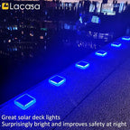 4-Pack Blue Solar Yard Lights, Outdoor LED