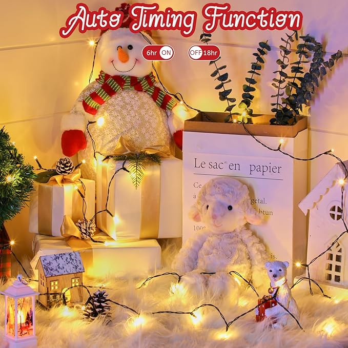 Christmas Fairy Lights 4-Pack, 132ft 400 LED Battery Twinkle Lights