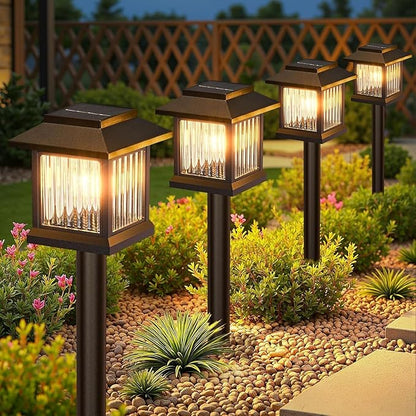 KOOPER 10 Pack Solar Pathway Lights Outdoor, Unique Solar Garden Lights Outdoor Waterproof, Bright Walkway Llights UP to 10 Hours of Lighting Decorative for Landscape Path Driveway Lawn Patio Yard